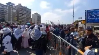 تجمع اعتراضی مقابل سفارت مصر در بیروت با درخواست بازگشایی گذرگاه رفح