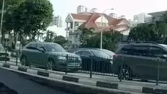 ناپدید شدن ناگهانی یک خودروی سواری در خیابان!
