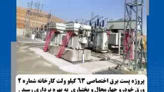 پروژه احداث پست برق اختصاصی ۶۳ کیلوولت کارخانه شماره۲ شرکت ورق‌خودرو به بهره‌برداری رسید