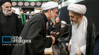 تصاویر؛  عزاداری مراجع تقلید قم در روز عاشورا