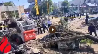 لحظات پس از اصابت موشک اسرائیلی به تجریش