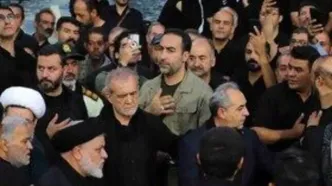 تصاویری از سینه زنی و عزاداری مسعود پزشکیان در تبریز