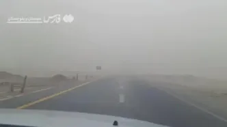 شدت طوفان امروز در جادهٔ زابل-زاهدان