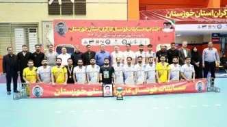قهرمانی تیم کشت و صنعت دعبل خزاعی در فوتسال کارگران خوزستان