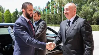 تصاویر دیدار جولانی و علی اف در باکو