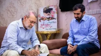 دیدار لاریجانی با خانواده شهیدان محرابی و شادمانی