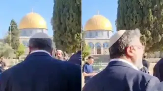 وزیر تندروی اسرائیلی با همراهی ۱۲۵۰ شهرک‌نشین به مسجدالاقصی یورش برد/ ویدئو