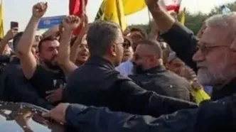 لبنانی‌ها روی سر علی لاریجانی برنج پاشیدند/عکس