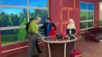 وقتی مجری شبکه سه با لباس خیس به برنامه آمد! + ویدئو