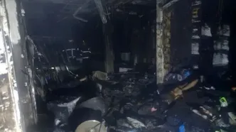 آتش‌سوزی در سنندج؛ ۲۰ مغازه طعمه حریق شدند
