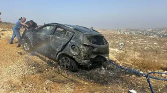 عکسی از حمله پهپادی اسرائیل به یک خودرو