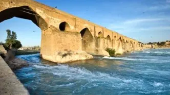 تصویر پل تاریخی دزفول در ۱۳۵ سال پیش