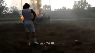 شوک در تمرین داماش؛ خودروی گلر آتش گرفت!