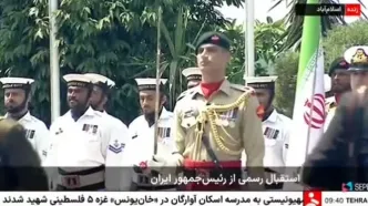 صداهای عجیب سرباز پاکستانی در هنگام استقبال از پزشکیان