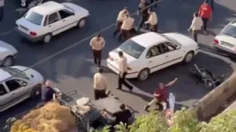 فیلم درگیری خونین مأموران شهرداری با دستفروشان قزوین