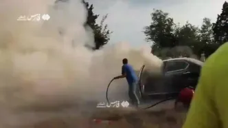 حادثه قبل از تمرین؛ خودرو مانی عطایی‌فر، گلر داماش آتش گرفت!