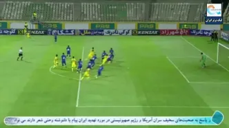 گل اول شمس آذر به استقلال خوزستان توسط مهدی محمدی