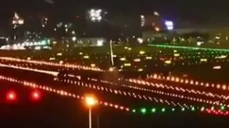 فرود خطرناک هواپیمای بوئینگ در طوفان تایوان