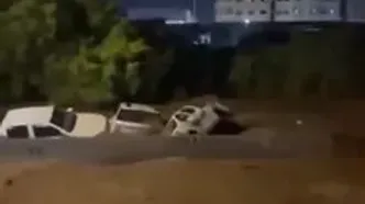 ببینید؛ سیل در عسیر عربستان چند خودرو را با خود برد