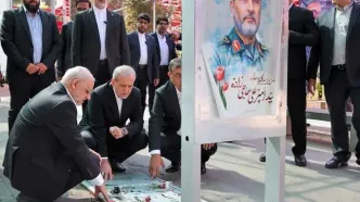 حضور پزشکیان بر مزار شهید حاجی‌زاده