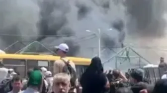 آتش‌سوزی در مرز مهران امروز ۱۸ مرداد ۱۴۰۴ + فیلم