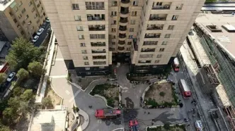 تصاویر آتش‌سوزی شدید در طبقه ۱۶ آپارتمان مرودشت