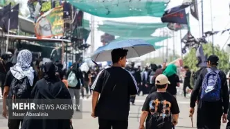 پذیرایی یک موکب با چرخ و فلک کباب از زائران