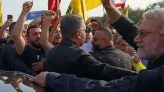 لبنانی‌ها روی سر علی لاریجانی برنج پاشیدند