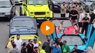 یک مشت جوان سرخوش برای ضبط کلیپ، خیابان را بستند