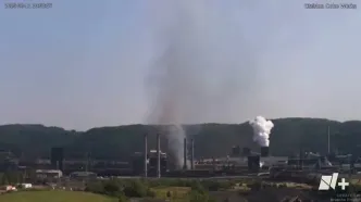 ببینید؛ لحظه وقوع انفجار در کارخانه فولاد پنسیلوانیا