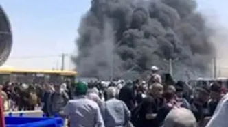 اولین تصاویر از آتش‌سوزی شدید در مرز مهران