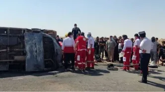 مصدوم و یک فوتی در سانحه رانندگی حامل زائران ایرانی