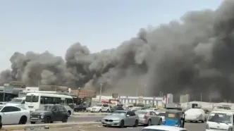 آتش‌سوزی هولناک در بصره واقع در جنوب عراق