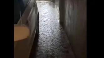 تصاویری از بارش شدید باران بامدادی در نوشهر