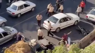 فیلم درگیری خونین مأموران شهرداری با دستفروشان قزوین