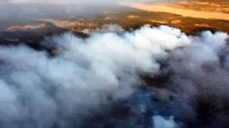 تداوم انتشار دود ناشی از آتش‌سوزی بخش عراقی هورالعظیم