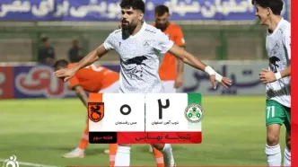 خلاصه بازی ذوب آهن 2 - مس رفسنجان 0 + ویدئو