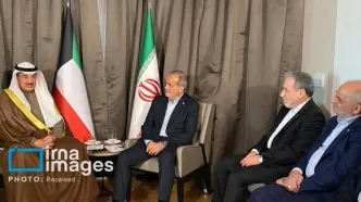 دیدار و گفت‌وگوی پزشکیان و ولیعهد کویت در نیویورک