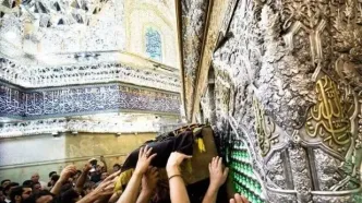 پیکر همسر آیت الله سیستانی در کربلای معلی تشییع شد + تصاویر