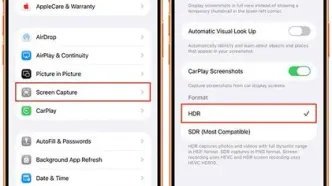 آموزش گرفتن اسکرین‌شات و ضبط صفحه HDR در iOS 26