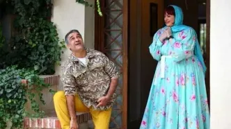 ژست جذاب نعیمه نظام‌دوست و پژمان جمشیدی/ عکس