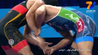 کشتی امیرعلی آذرپیرا مقابل احمد تاج الدینوف را ببینید + ویدیوی کامل