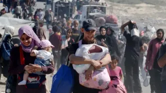 تصاویر؛ فرار فلسطینی‌ها از شهر غزه