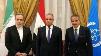 قابی از دیدار عباس عراقچی با رافائل گروسی