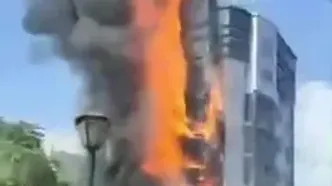 آتش‌سوزی گسترده در ساختمان سیمان سبزوار