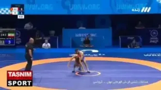 ببینید |‌ ویدیوی مبارزه جذاب احمدی با حریف قرقیز