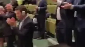 فیلم لحظه خروج اعضا از صحن سازمان ملل هنگام سخنرانی نتانیاهو