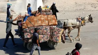 تصاویر؛ سیل آوارگان فلسطینی همزمان با آغاز عملیات نظامی اسرائیل