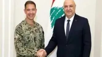 دیدار رئیس‌جمهور لبنان با فرمانده «سنتکام»