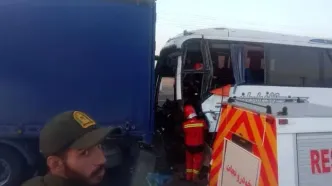 تصادف اتوبوس تهران - مشهد کشته برجای گذاشت